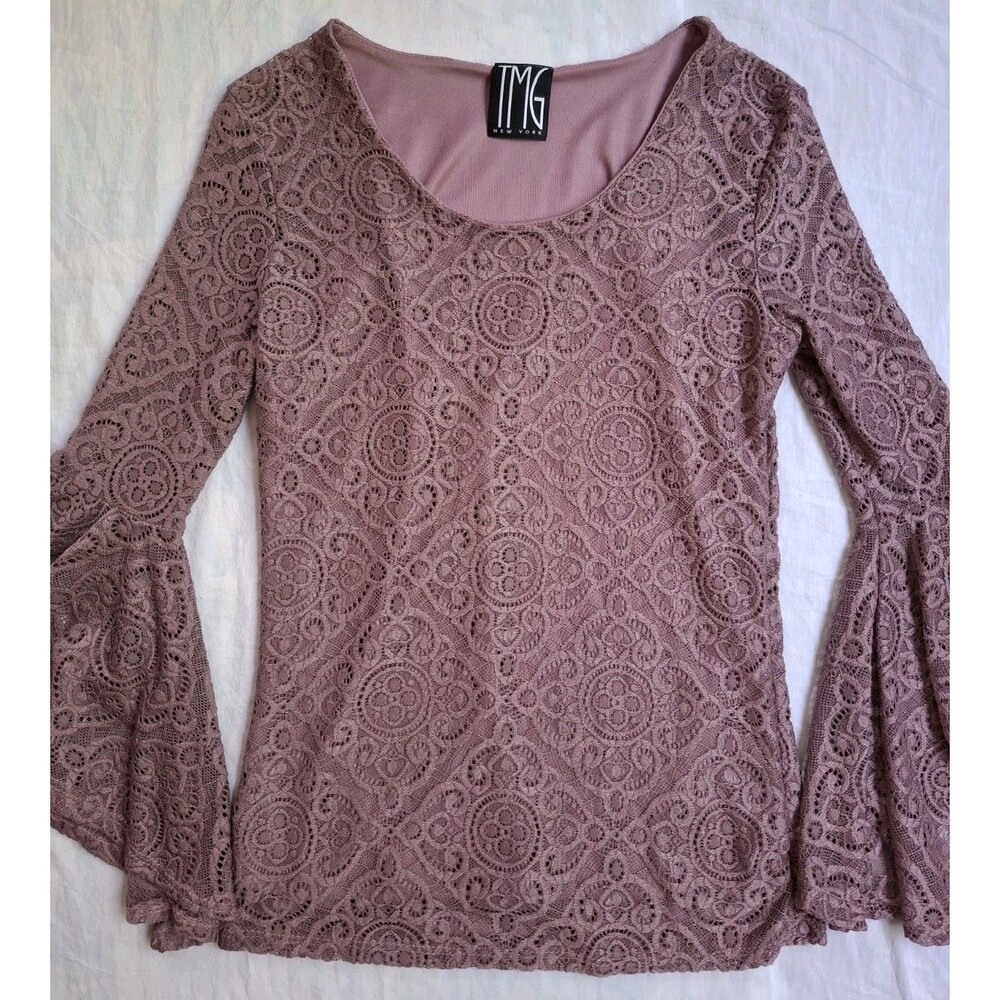 Y2K TMG New York Fairycore Lace Whimsigoth Romantic Bell Sleeve Women's Small - Picture 3 of 15